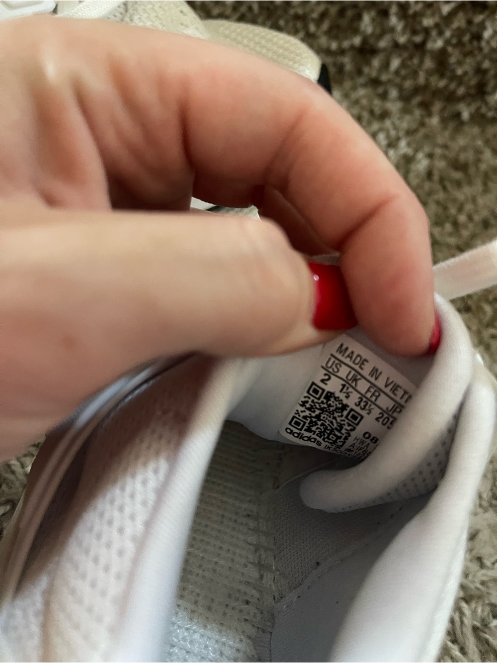 adidas White Mesh Athletic Sneakers - Picture 6 of 6